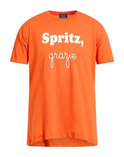 Alley Docks 963 Riviera Man T-shirt Orange Size L Cotton