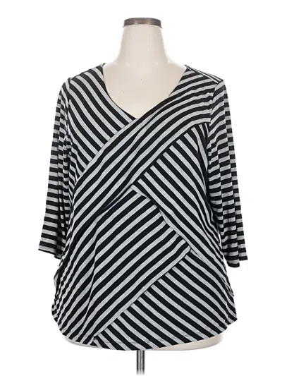 Pre-owned Allie & Rob 3/4 Sleeve Blouse In Gray