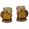 ALLIE BEADS BEER MUG EARRINGS IN BROWN