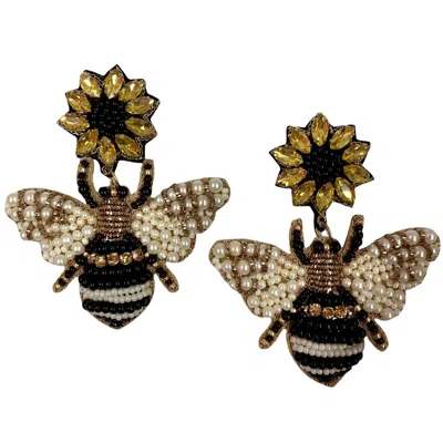 Allie Beads Bumblebee Earrings In Black/yellow