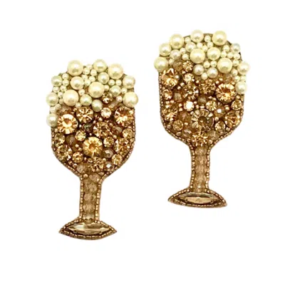 Allie Beads Champagne Glass Earrings In Gold