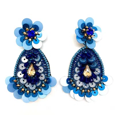 Allie Beads Danielle Earrings In Blue