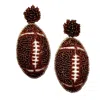 Allie Beads Football Earrings In Brown In Brown