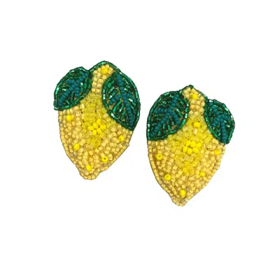 Allie Beads Lemon Stud Earrings In Yellow