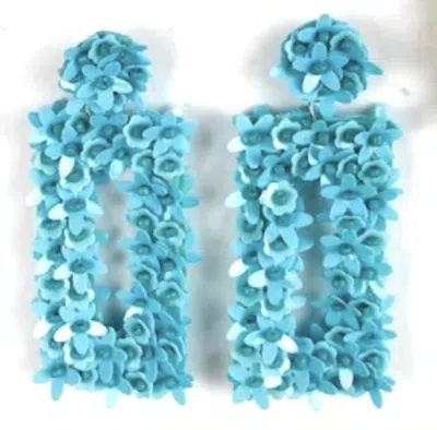 Allie Beads Mini Flower Bar Earrings In Turqouise