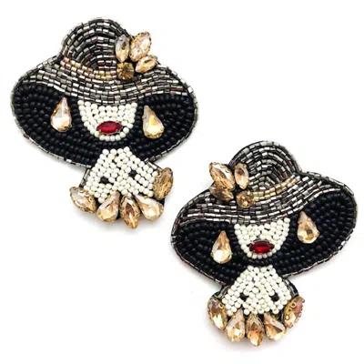 Allie Beads Posh Lady Earrings In Black