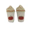 ALLIE BEADS PUMPKIN SPICE LATTE EARRINGS IN WHITE