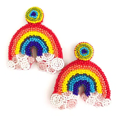 Allie Beads Rainbow Earrings In Multi
