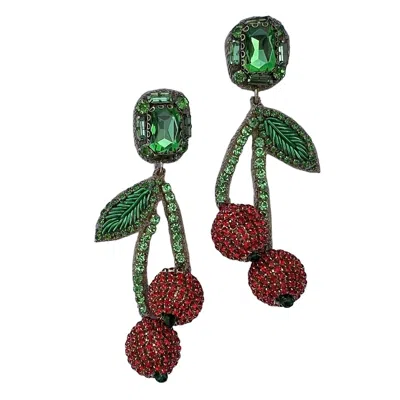 Allie Beads Women's Cherry Earrings In Red