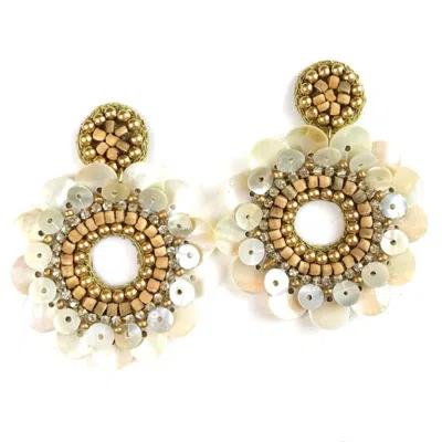 Allie Beads Women's Erica Earrings In Gold/white