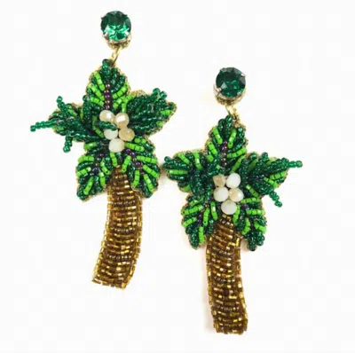 Allie Beads Women's Palm Tree Earrings In Green