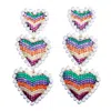 Allie Beads Women's Pave Triple Hearts In Multi In Multi