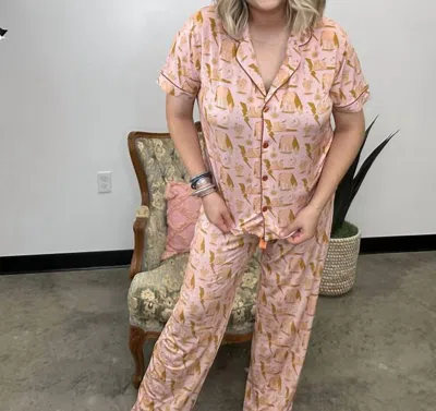 Allie Falcon Pajama Set In Electric Oasis