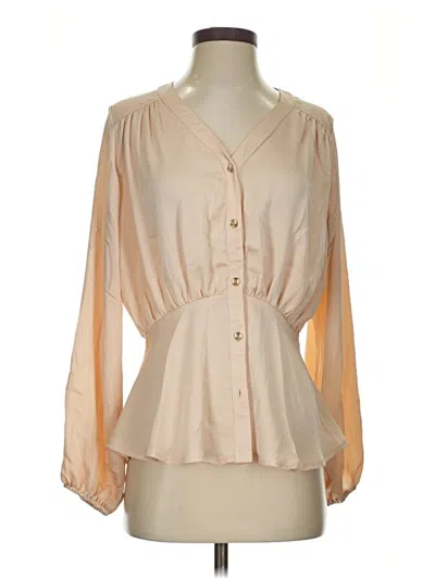 Pre-owned Allie Rose 3/4 Sleeve Blouse In Brown