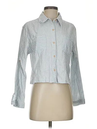 Pre-owned Allie Rose 3/4 Sleeve Button Down Shirt In Blue