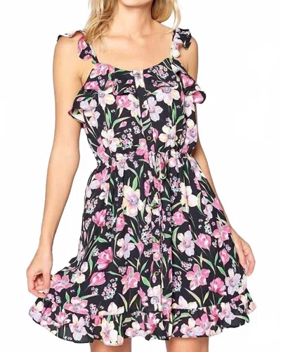 Allie Rose Ali Floral Dress In Black Floral In Multi