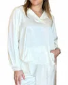 Allie Rose All Over Rhinestones Top In Ivory