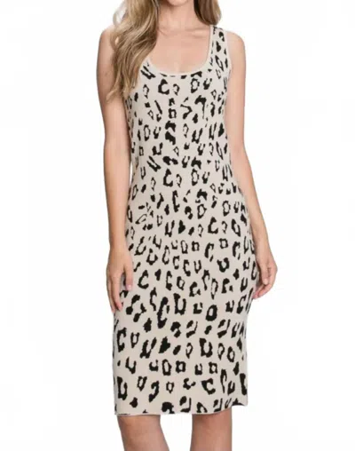 Allie Rose Animal Knit Midi Dress In Black