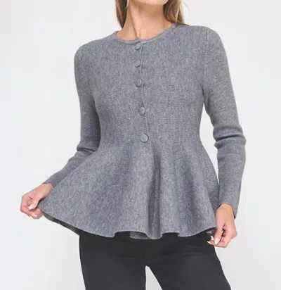 Allie Rose Audrey Exquisite Cardigan In Heather Grey In Blue