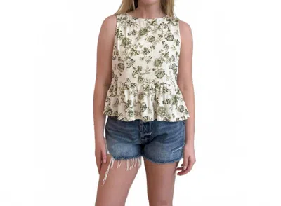Allie Rose Blossom Tank Top In Sage In Multi
