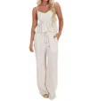 Allie Rose Chasing That Feeling Linen Top In Natural In White