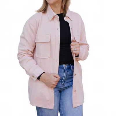 Allie Rose Chelsea Button Front Shacket In Pink