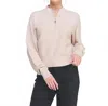Allie Rose Dolman Half Zip Pullover In Beige In Neutral