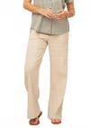 Allie Rose Elyna Wide Leg Pants In Beige In Neutral