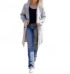 Allie Rose Everly Long Cardigan In Grey In Gray