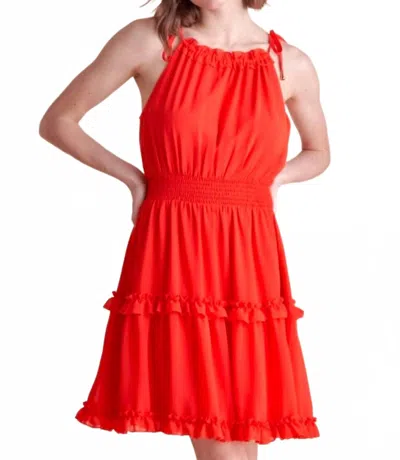 Allie Rose Halter Dress In Red