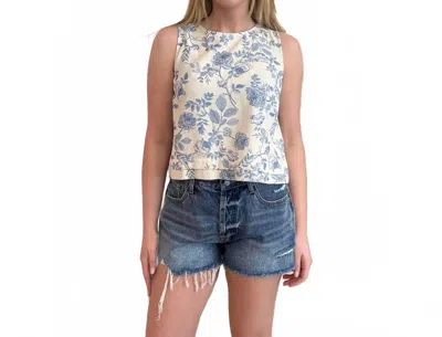 Allie Rose Hydrangea Lane Tank Top In White Multi