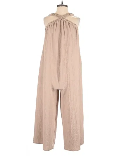 Pre-owned Allie Rose Jumpsuit In Tan