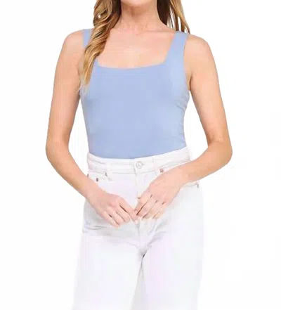 Allie Rose Kit Smooth Tank Bodysuit In Light Blue Grey