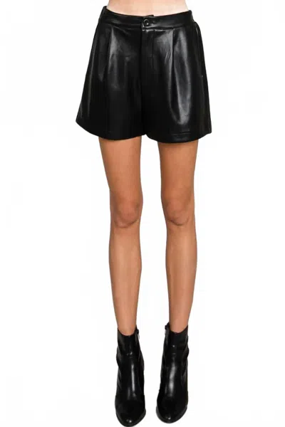 Allie Rose Lisbon Faux Leather Short In Black