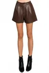 Allie Rose Lisbon Faux Leather Short In Chocolate In Brown