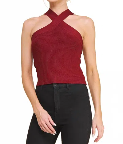 Allie Rose Merry & Bright Halter Top In Red