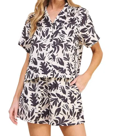 Allie Rose Palm Top In Black/white In Multi | ModeSens