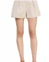 Allie Rose Pinstripe Linen Shorts In Natural In Neutral