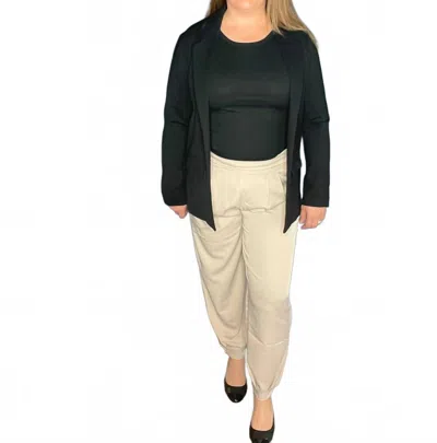 Allie Rose Pleated Pull On Jogger Pants In Almond In Pink