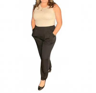 Allie Rose Pleated Pull On Jogger Pants In Black