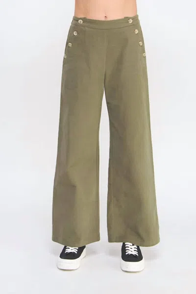 Allie Rose Sarah Wide Leg Pants In Olive