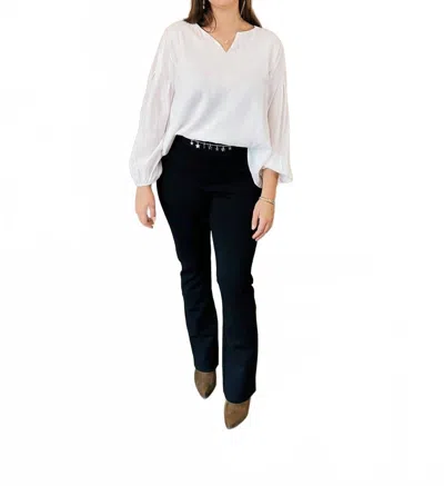 Allie Rose Savannah Long Sleeve Blouse In White