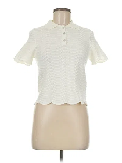 Pre-owned Allie Rose Short Sleeve Polo Shirt In White
