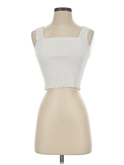 Pre-owned Allie Rose Sleeveless Top White Halter Neckline Tops