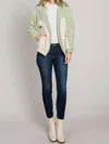 Allie Rose Soft Brushed Matte Woven Hooded Jacket In Pistachio Cream