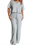 Allie Rose Sophie Flowy Wide Leg Pants In Blue In Blue