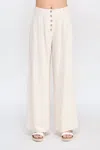 Allie Rose Thalassa Button Pants In Natural In White