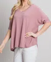 Allie Rose V-neck Blouse In Dusty Mauve In Pink