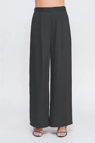Allie Rose Waverly Rhinestone Accents Pants In Black
