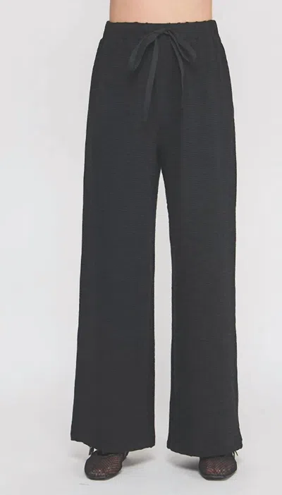 Allie Rose Women's Cotton Blend Jacquard Wide Leg Pants In Black